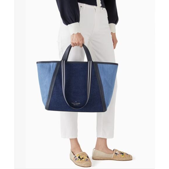 Kate Spade Rosie Large Tote - Two-Tone Denim - NWT - Picture 2 of 10